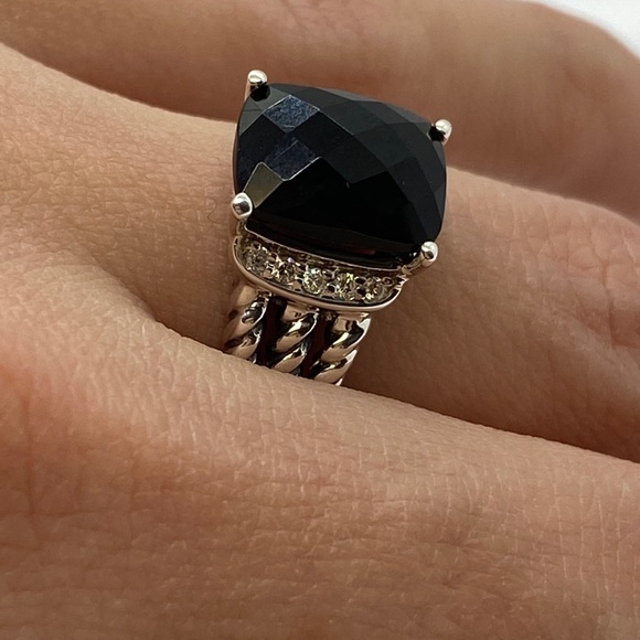 David Yurman Jewelry - DAVID YURMAN Sterling Silver Petite Black Onyx